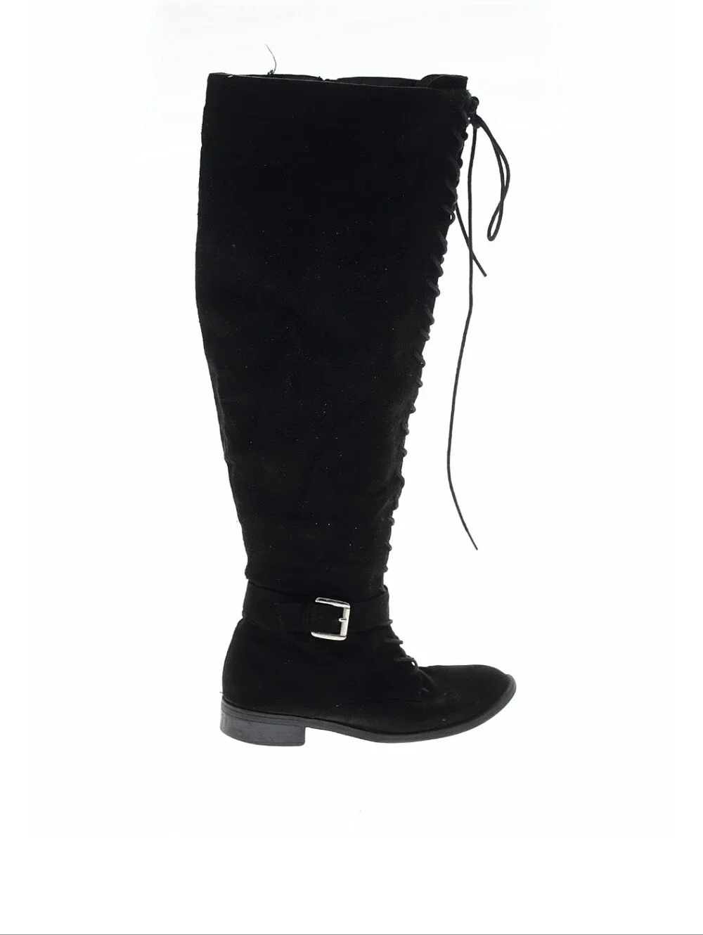 Torrid Black Faux Suede Over-the-Knee Lace-Up Boots Size 9.5 Wide Width